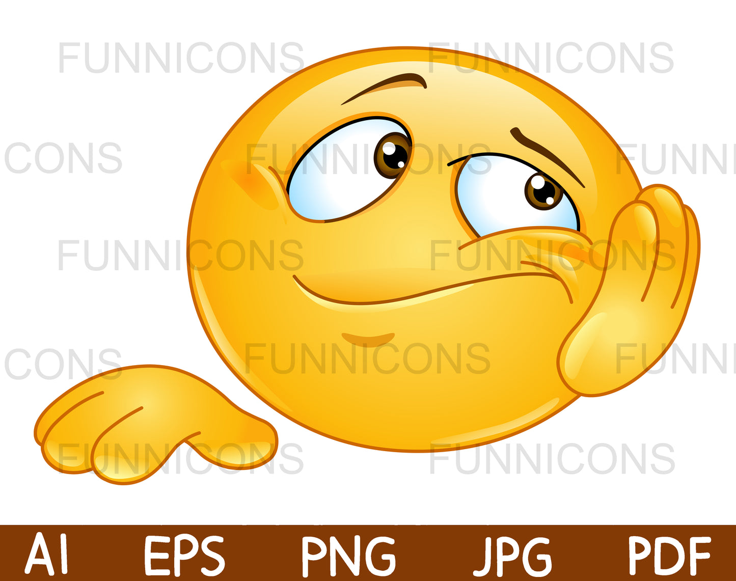 Bored Emoji Resting his Cheek in his Hand