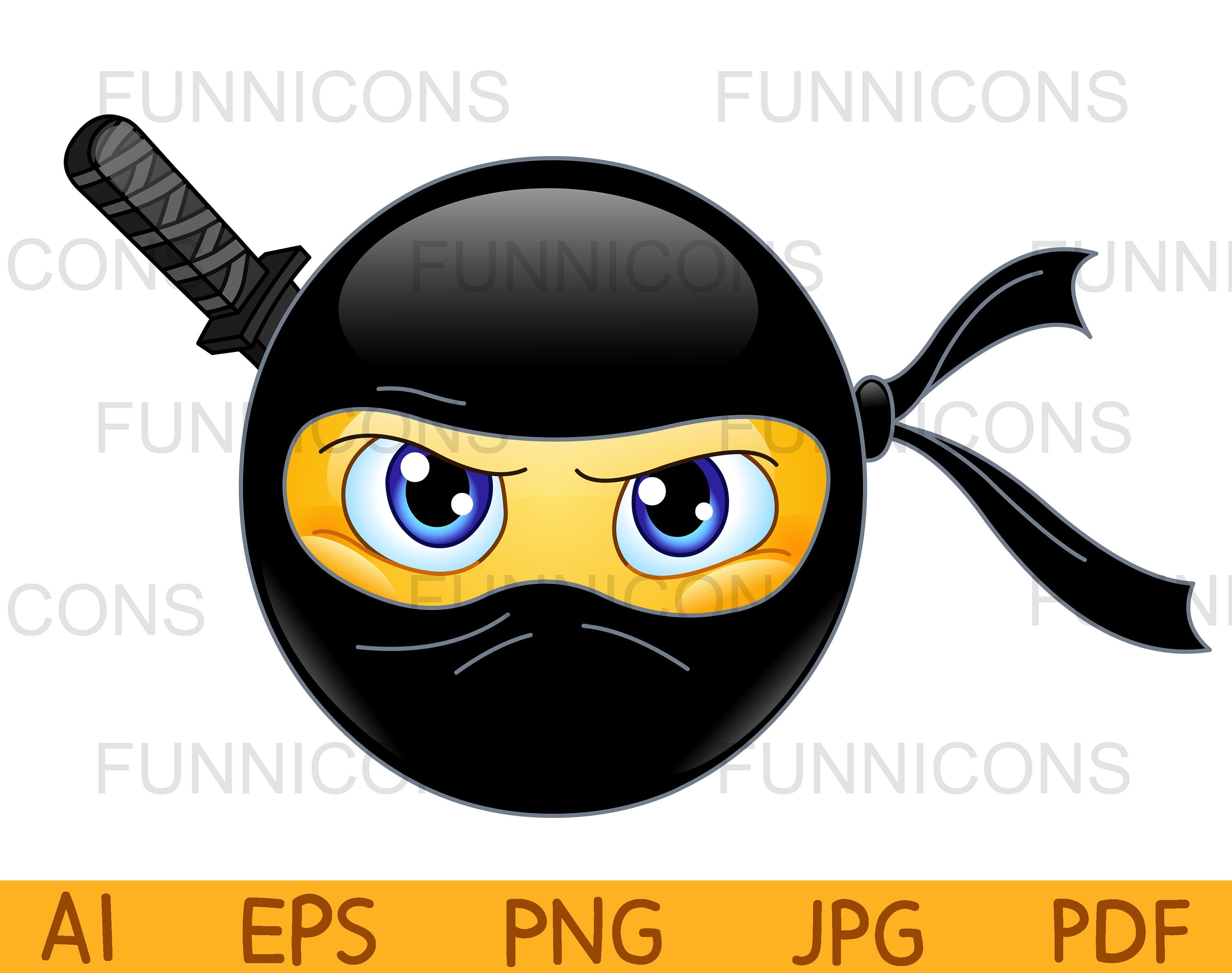 Desenho de Emoji ninja para colorir  Desenhos para colorir e imprimir  gratis
