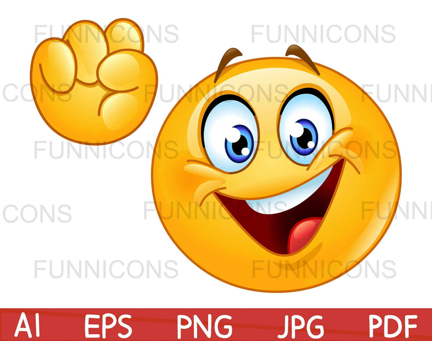Happy Emoji Raising Fist, Cheering, Power to the People Gesture