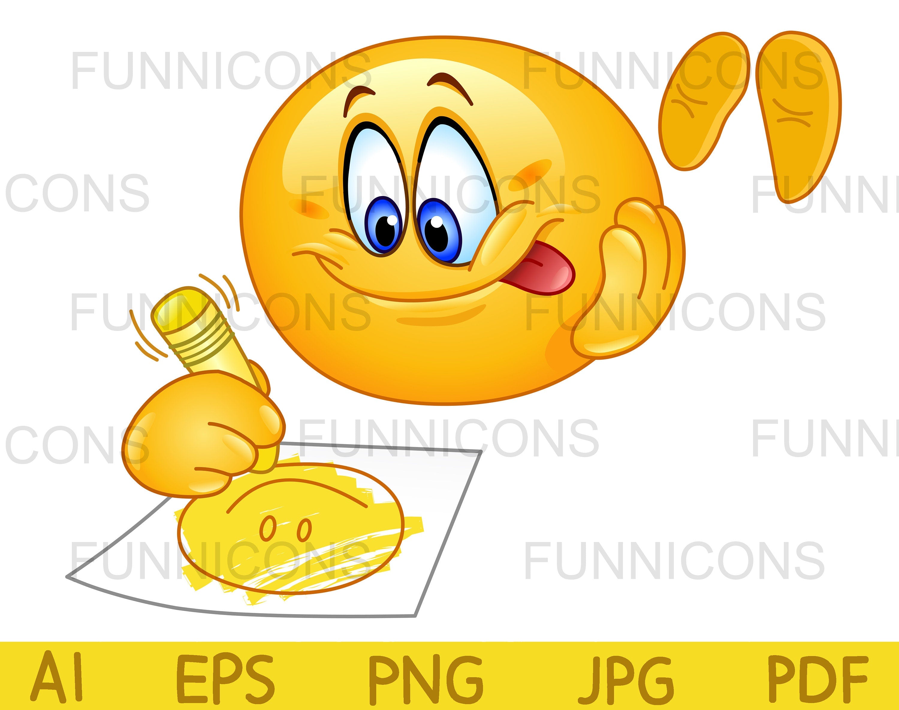 Clipart Cartoon of Emoji Emoticon Zipping His Mouth (Instant