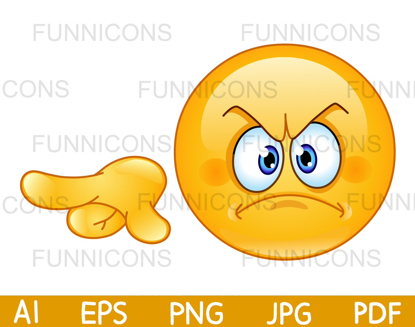 Angry Emoji Pointing out or Away