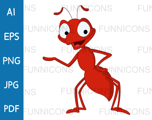Happy Red Fire Ant Presenting with her Hands