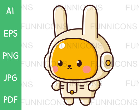 Astronaut Rabbit or Bunny Icon