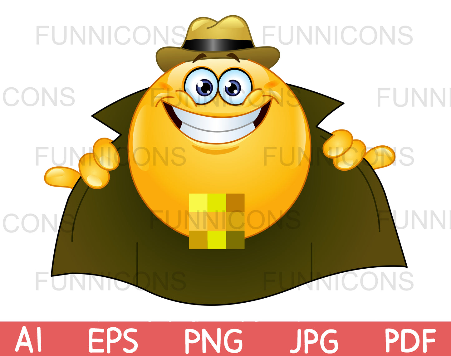 Flasher Emoji with Pixelated Body Parts