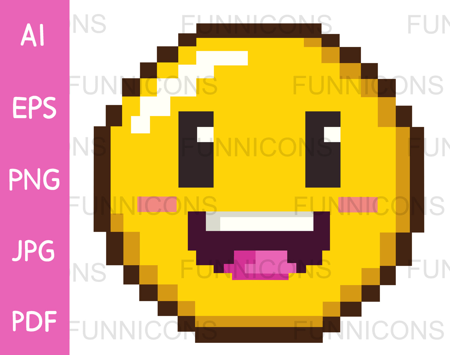 Happy Emoji in 8-bit Pixel Art