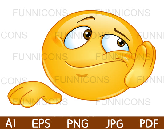 Bored Emoji Resting his Cheek in his Hand