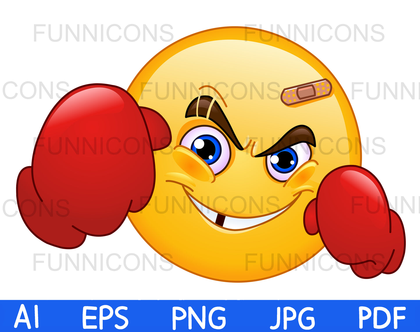 Smiling Boxer Emoji Wearing Red Gloves