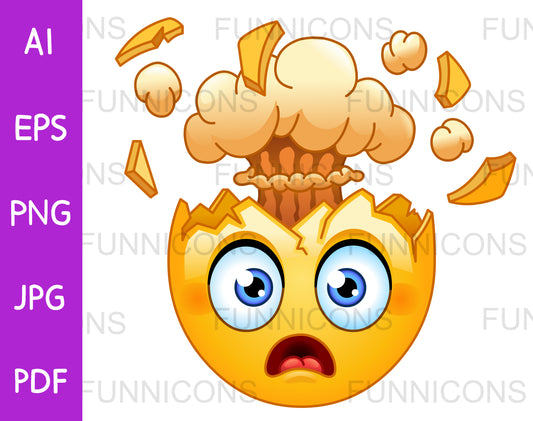 Shocked Emoji Face with Exploding Head