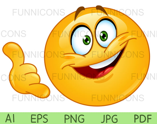 Happy Emoji Gesturing Call me with his Fingers