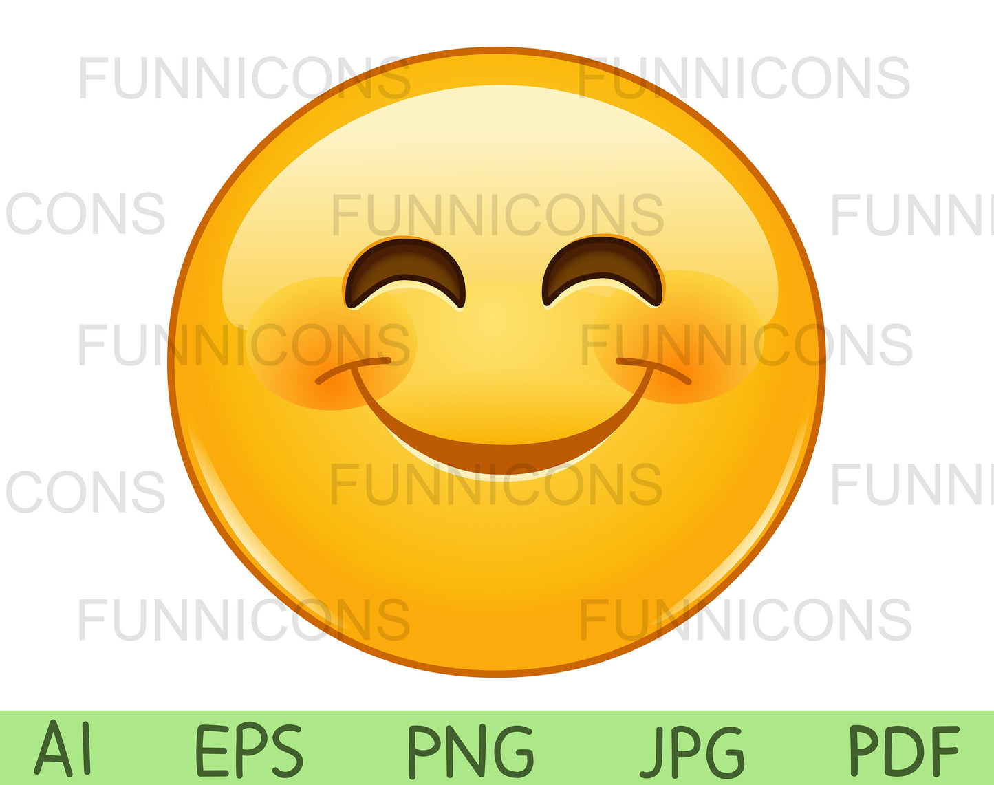 Happy Smiling Emoji face with Smiling Eyes and Rosy Cheeks