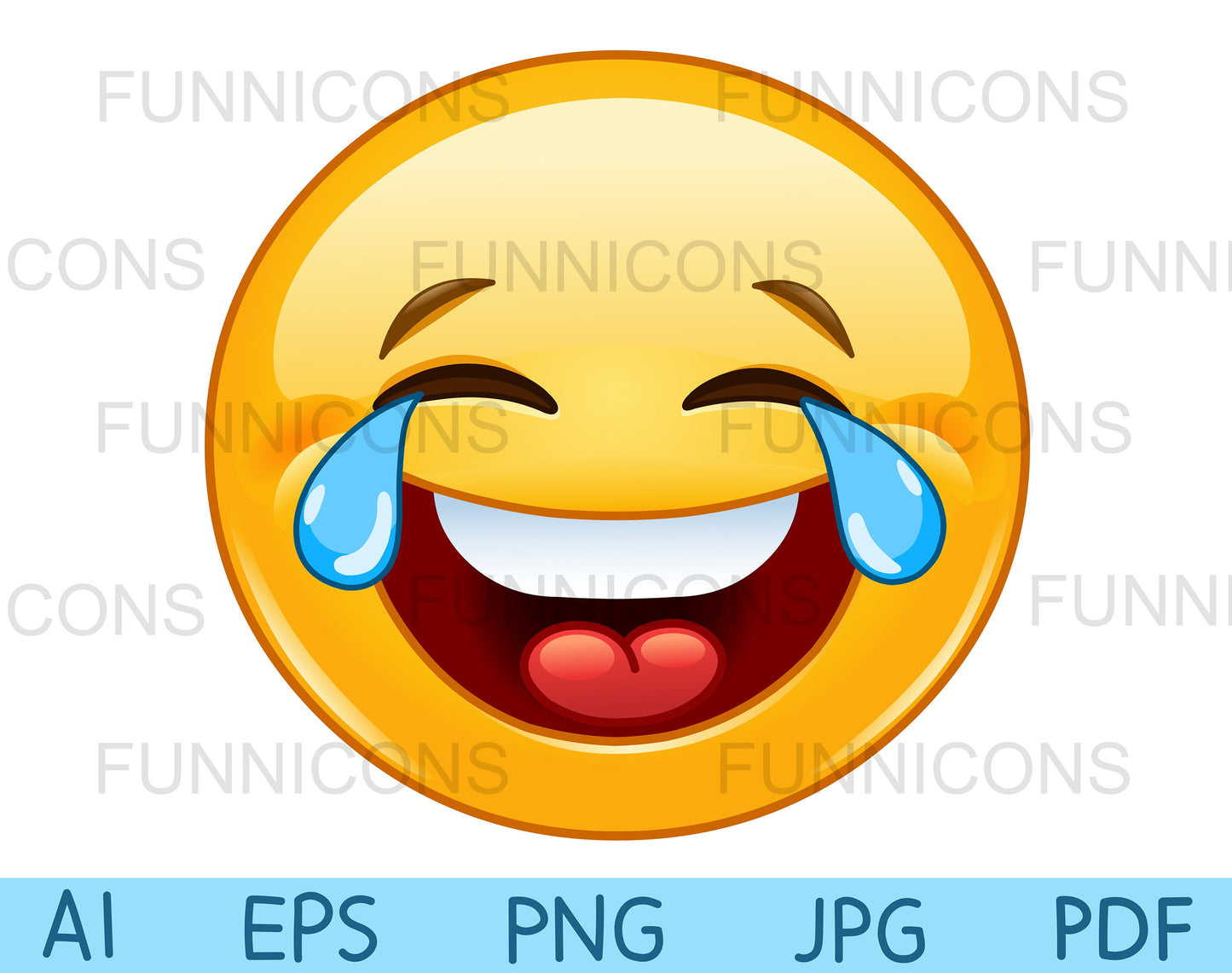 Emoji Face with Tears of Joy Clipart