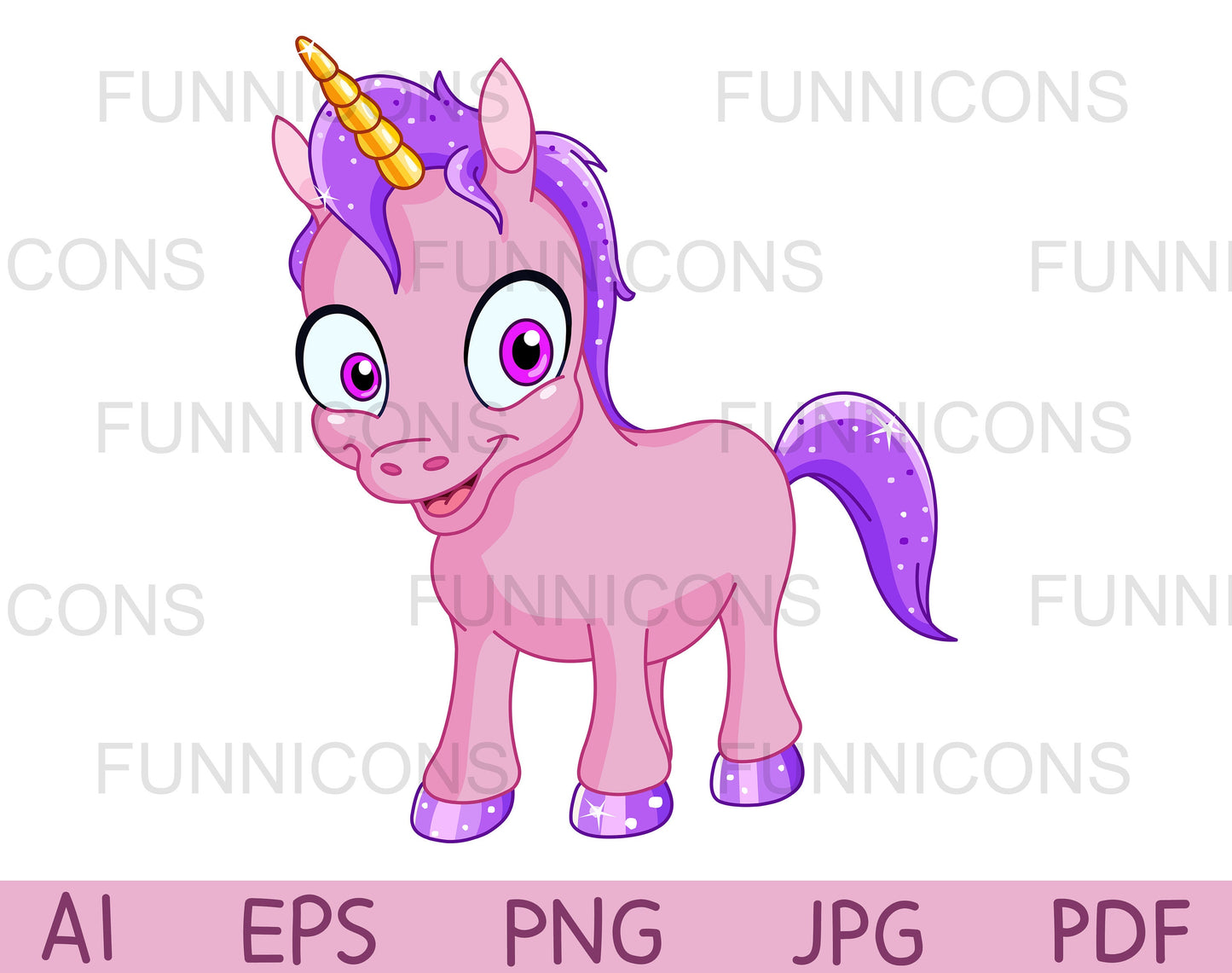 Happy Purple Baby Unicorn