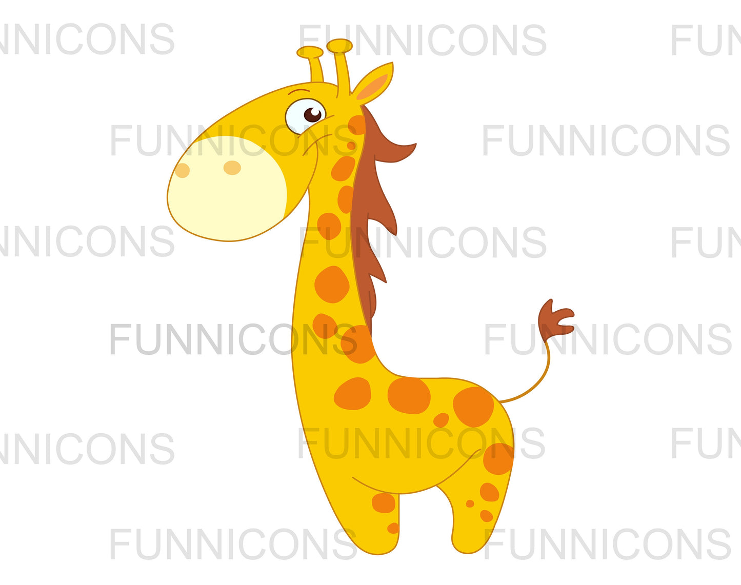 Cute Baby Animals Set, Giraffe, Hippo, Elephant and Turtle