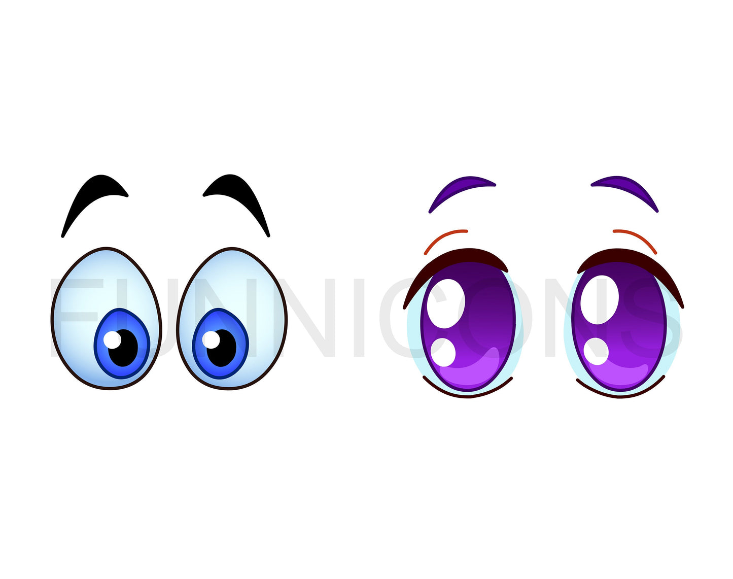 Set of Cartoon Eye Shapes and Expressions