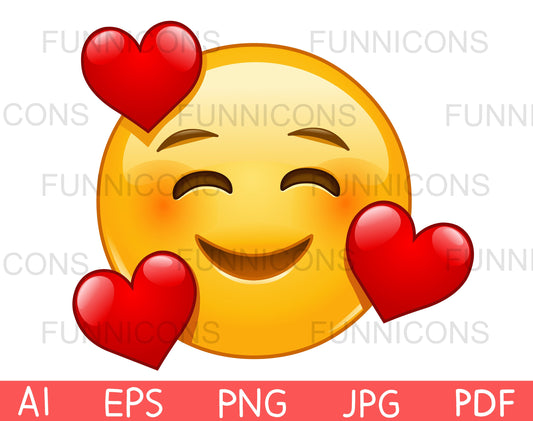 Smiling Face with Three Hearts Emoji