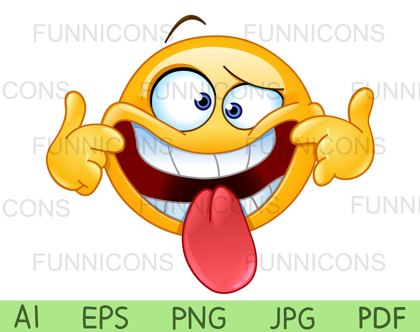 Silly Emoji Pulling his Lips Back and Sticking his Tongue out to Make a Funny Face