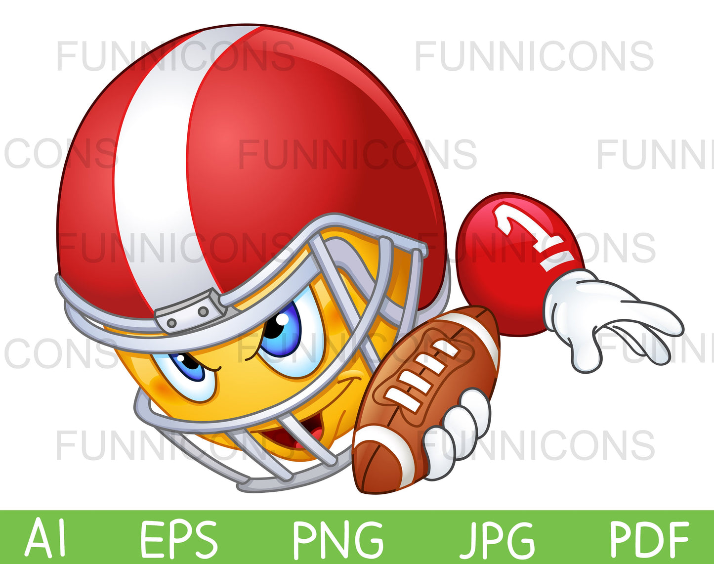 American Football Player Emoji with Ball