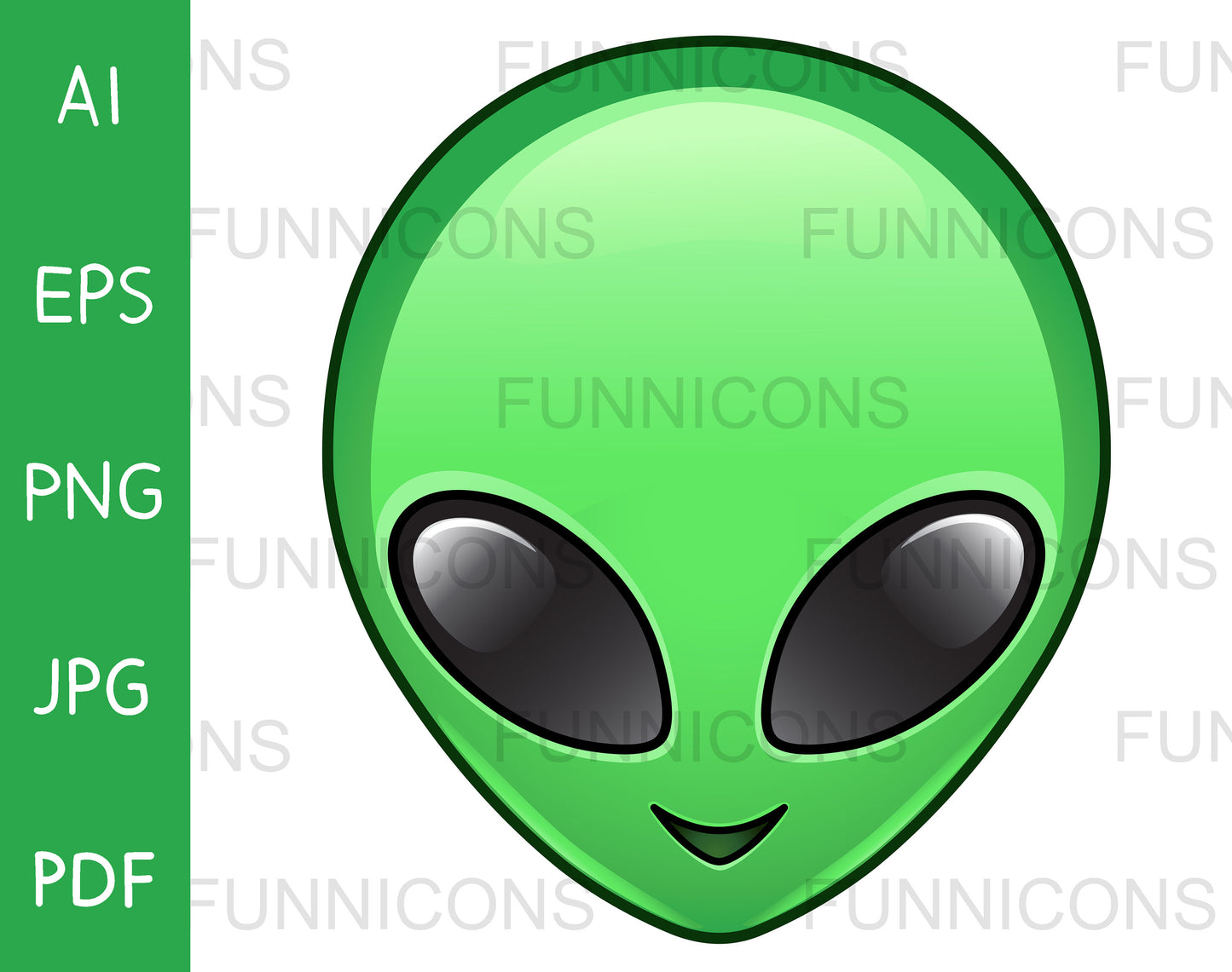 Smiling Green Alien Emoji Face Icon