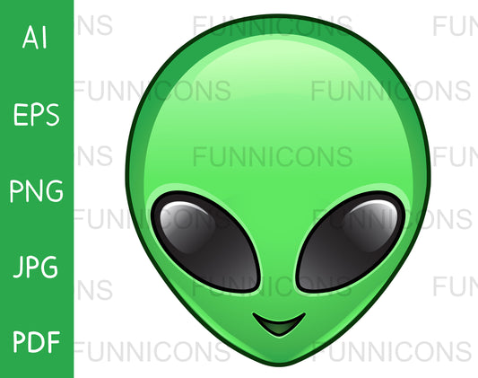 Smiling Green Alien Emoji Face Icon