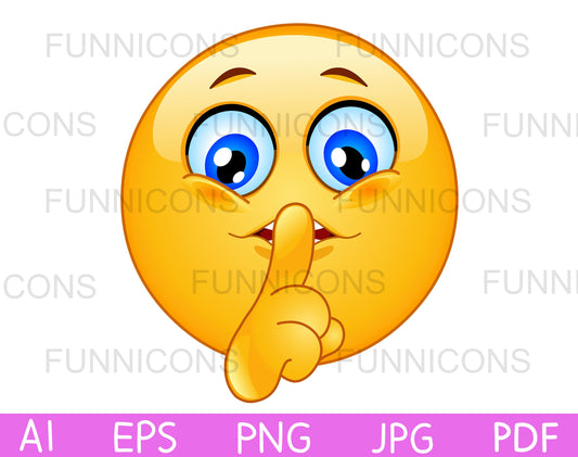 Hush Emoji Making a Quiet, Silence, Shh Gesture Sign with Finger on Mouth