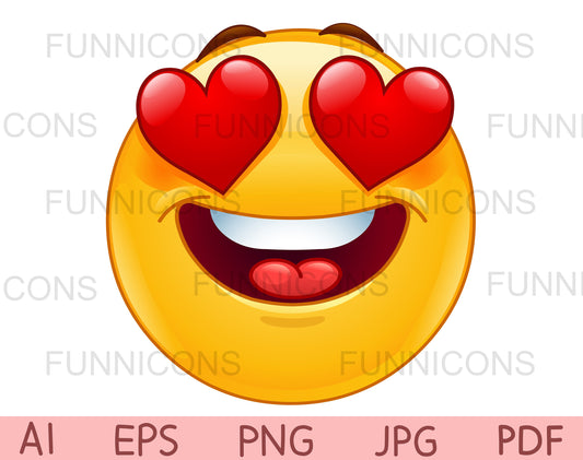 Smiling Emoji Face with Heart Eyes as an Expression of Love