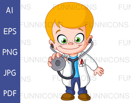 Happy Doctor Boy Holding Out a Stethoscope