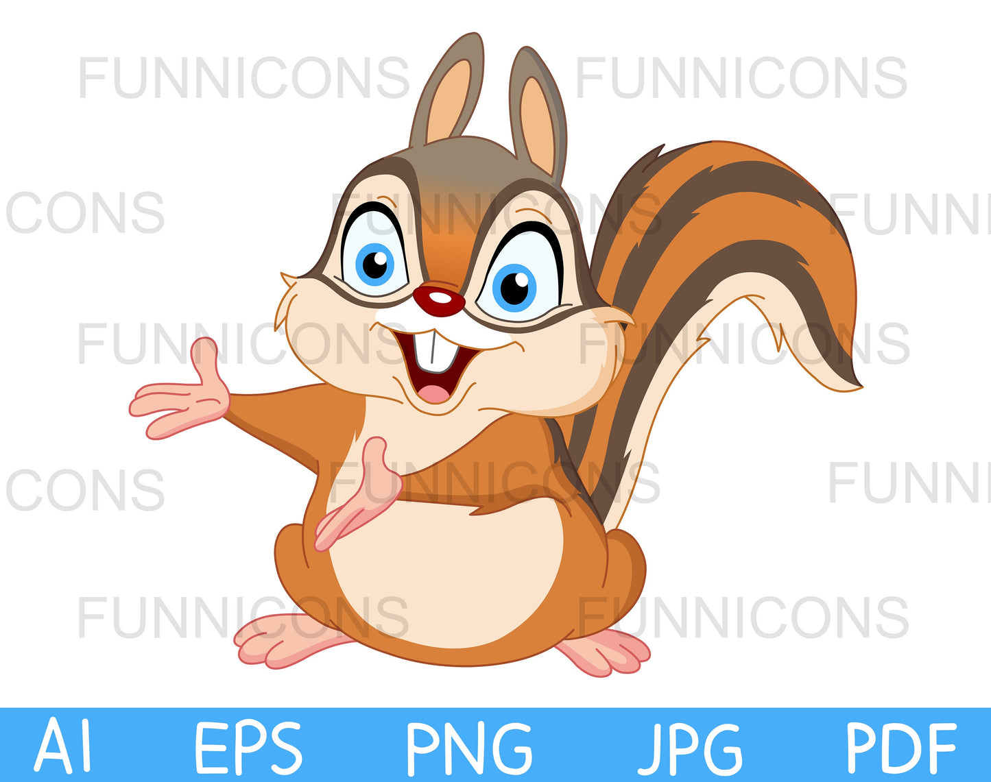 Cute Squirrel or Chipmunk Presenting with His Arms