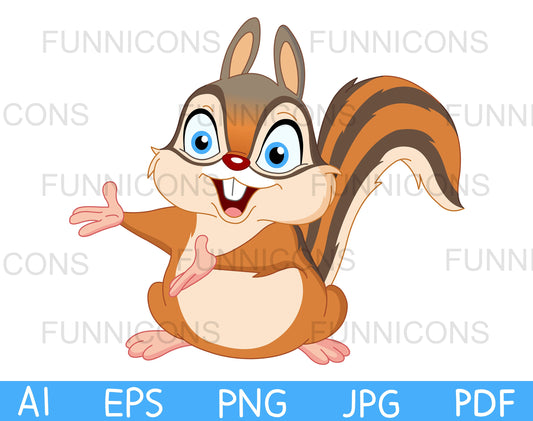 Cute Squirrel or Chipmunk Presenting with his Arms