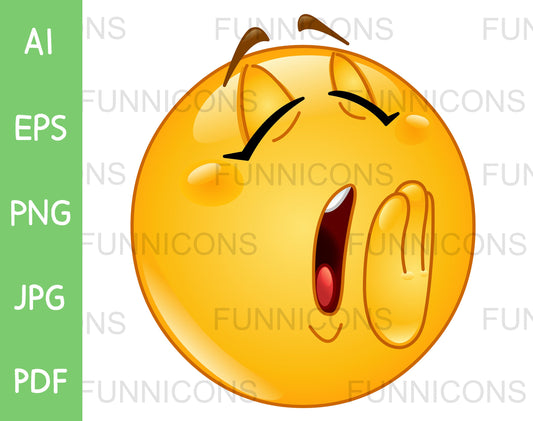 Female Emoji Yawning with Hand Over Mouth, Bored or Tired