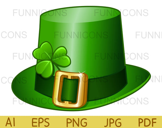 Green Leprechaun St. Patrick’s Day Buckle Hat with a Shamrock