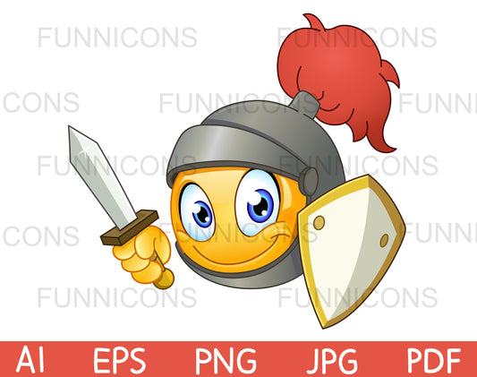 Knight Emoji Holding a Sword and Shield