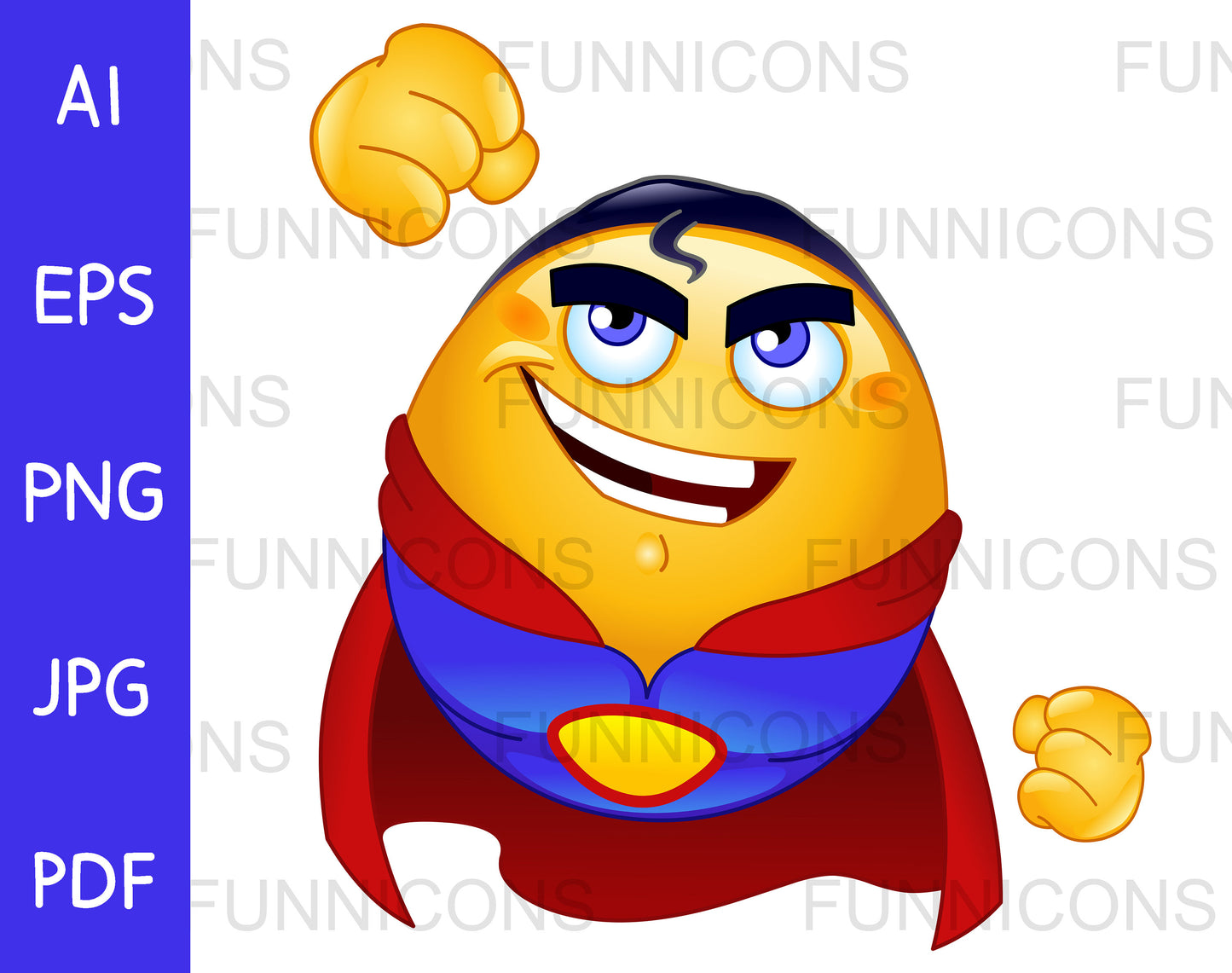 Flying Super Hero Emoji in a Red Cape