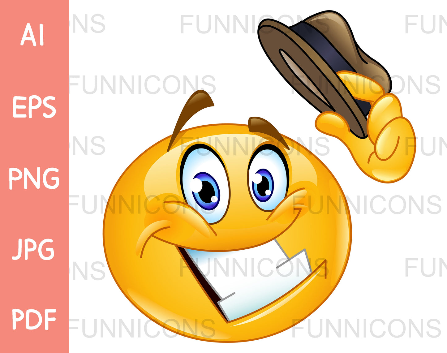 Smiling Emoji Tipping his Hat