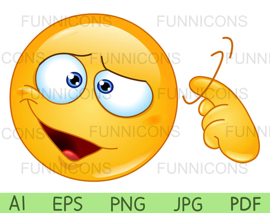 moji Showing a "Screw Loose" Sign or a Craziness Gesture by Twisting His Finger into His Temple