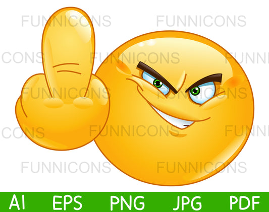 Emoji Showing Middle Finger, Obscene, Rude Hand Gesture