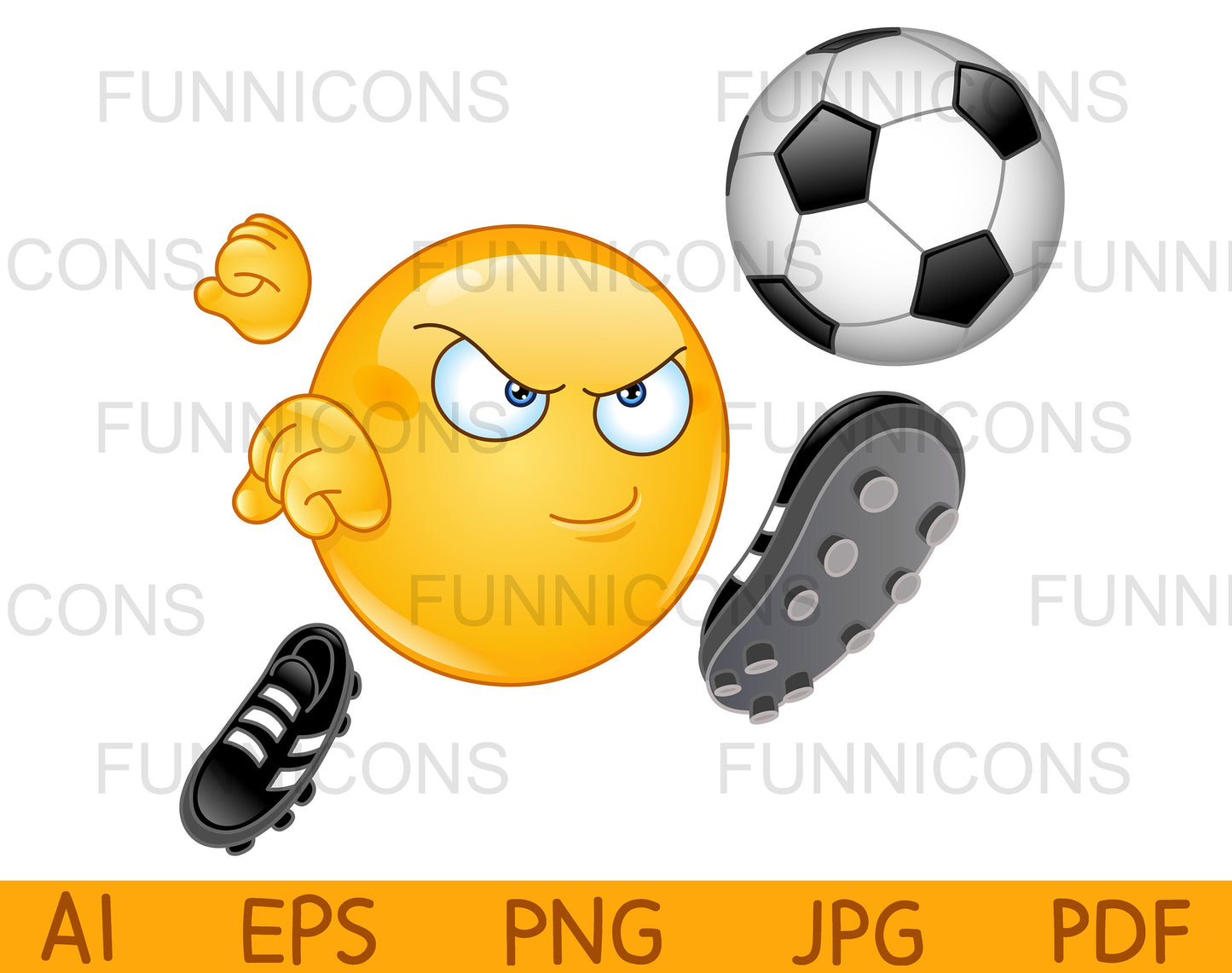 Emoji Playing Soccer Football, Kicking the Ball