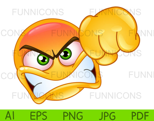 Angry Emoji Showing a Punch Fist Gesture