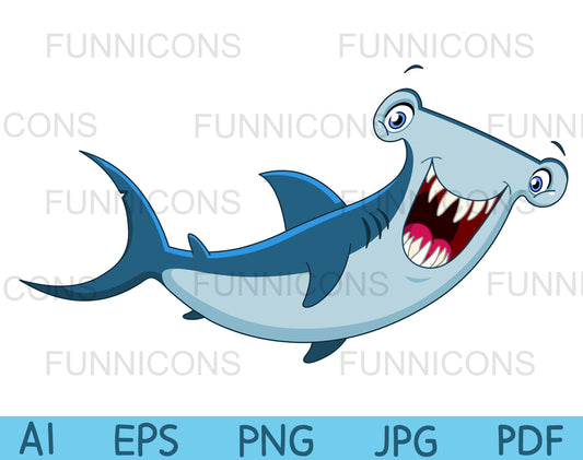 Happy hammerhead shark