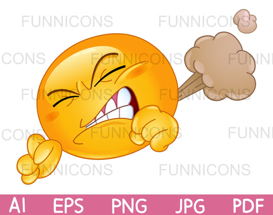 Farting Emoji Clenching His Teeth and Letting it Rip