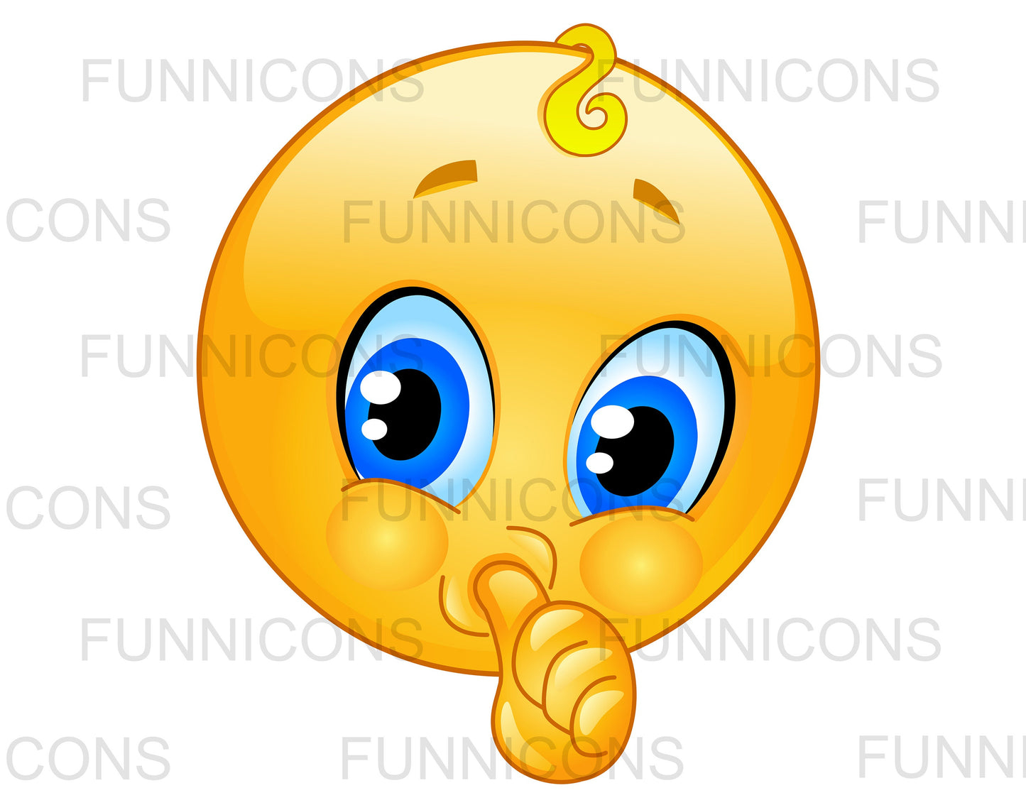 Cute Baby Emojis, Baby Girl Emoji with a Pink Pacifier and Baby Boy Emoji Sucking Thumb