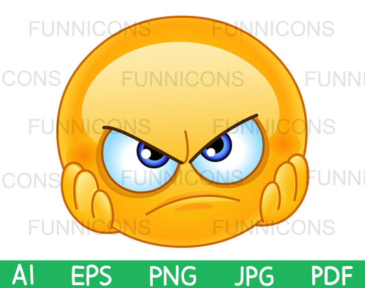 Emoji with a Disappointed or Angry Expression.