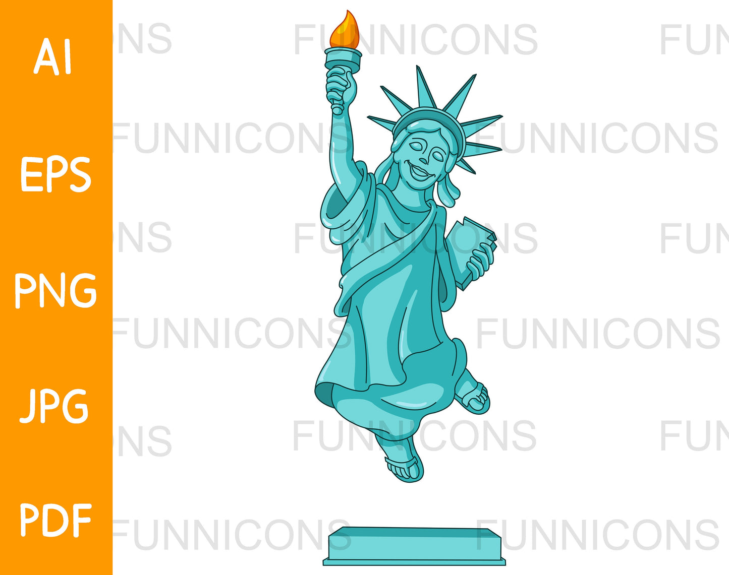 Happy Statue of Liberty Jumping