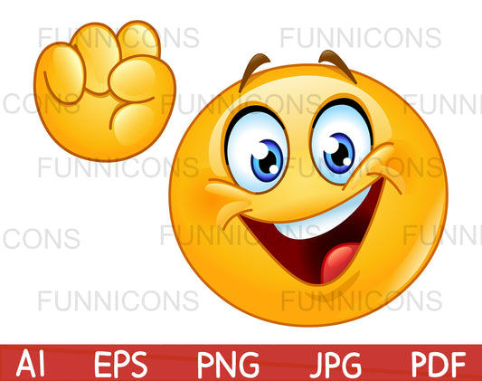 Happy Emoji Raising Fist, Cheering, Power to the People Gesture