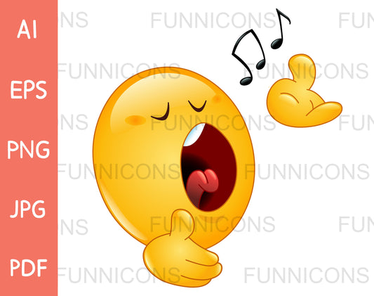 Emoji Singing with Music Notes