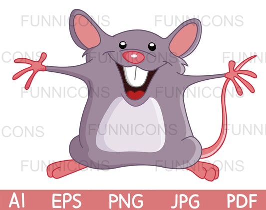 Happy Mouse Holding his Arms Open for a Hug