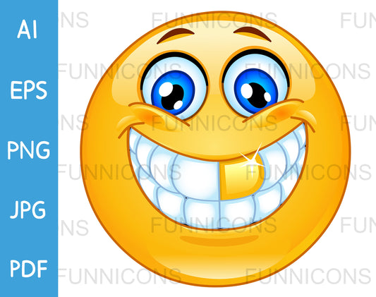 happy Emoji with Gold Tooth