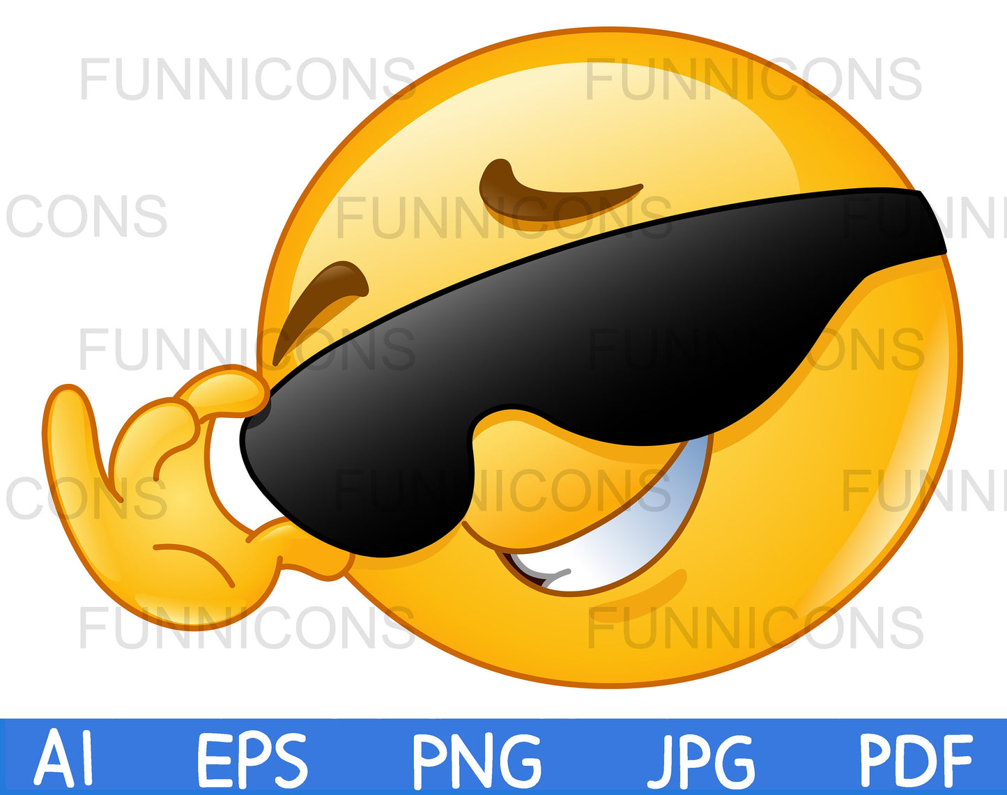 Happy Emoji Touching or Fixing his Sunglasses