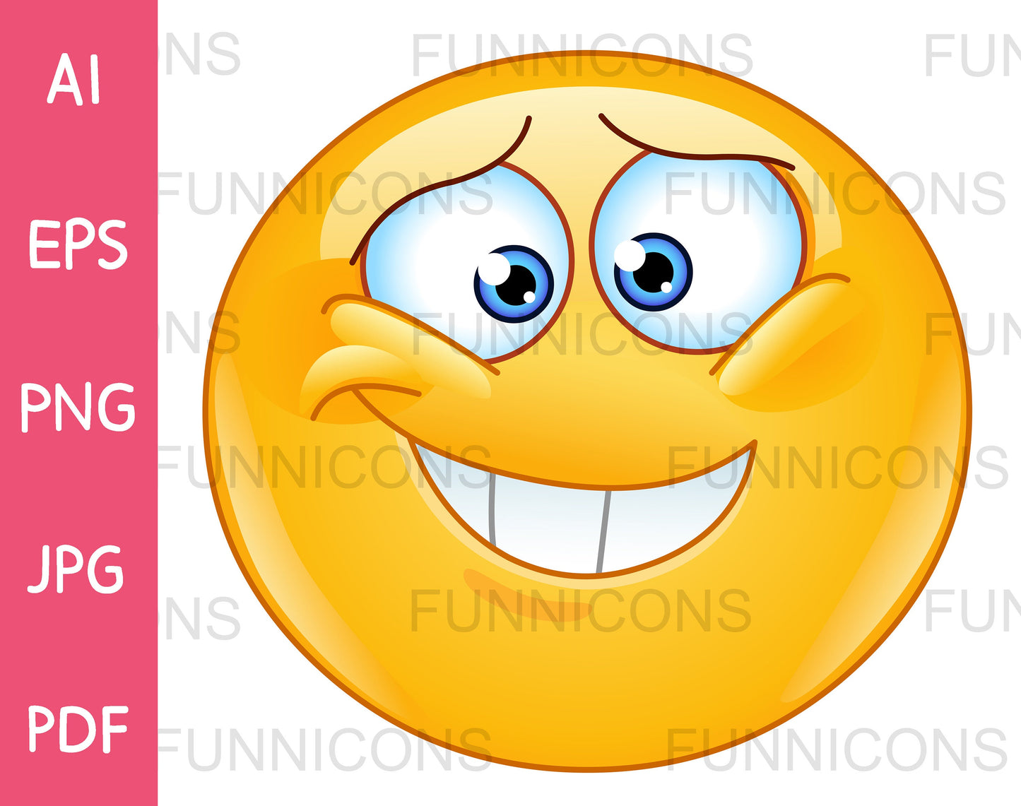 Embarrassed Emoji Showing an Insecure Smile