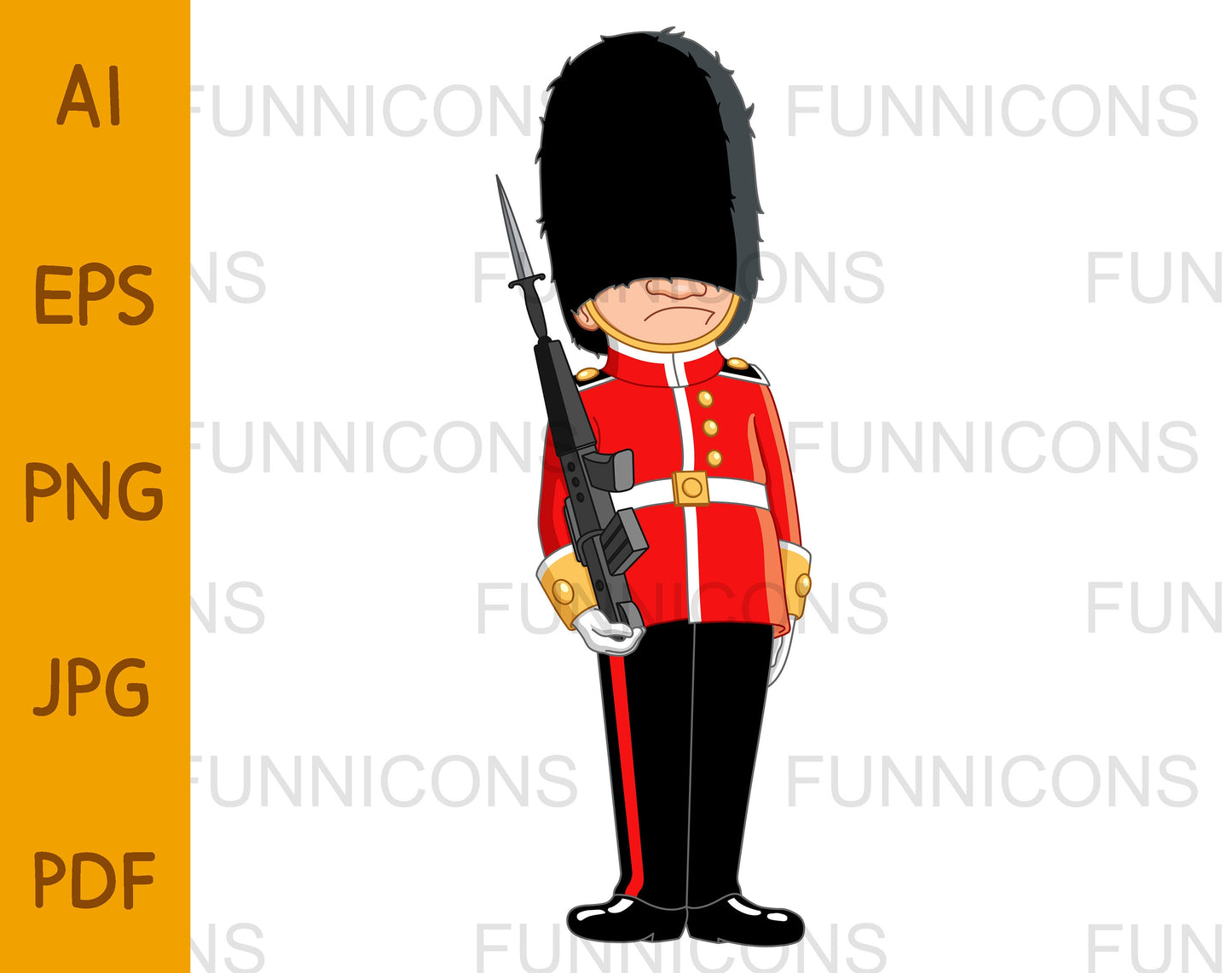 Queens kings Guard in Traditional Uniform, London British Soldier