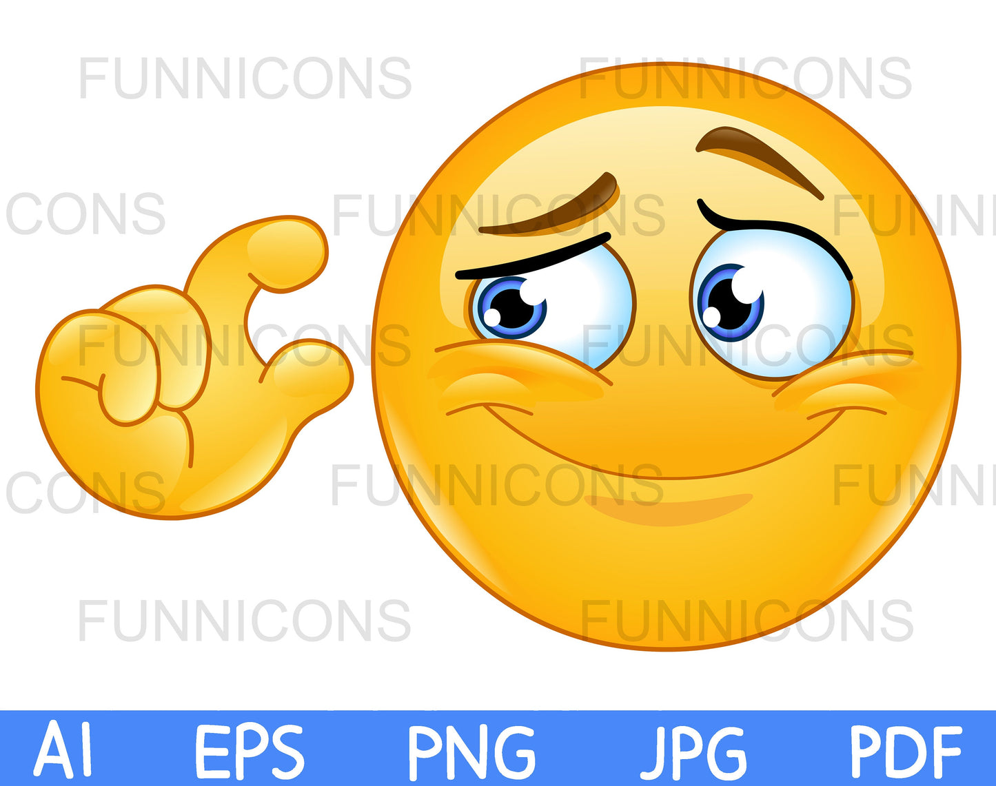 Smiling Emoji Gesturing a Small Measurement with His Fingers, Indicating "It's Too Small"